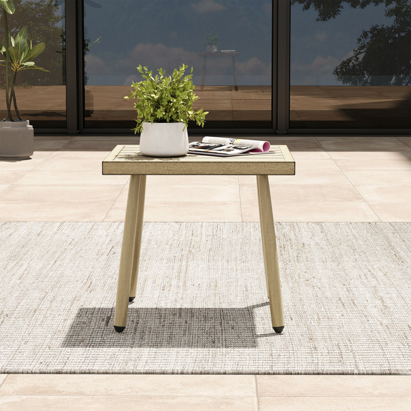 Table d'appoint d'extérieur rectangulaire L 18 po x l 20 po Mariène, Beige