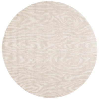Jhiya Ebony Hand Tufted Wool/Cotton Abstract Rug in Ivory