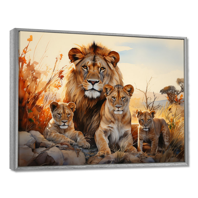 «African Shades Of Loins» sur toile, H 30 po x l 40 po x P 1,5 po, Encadrement argenté
