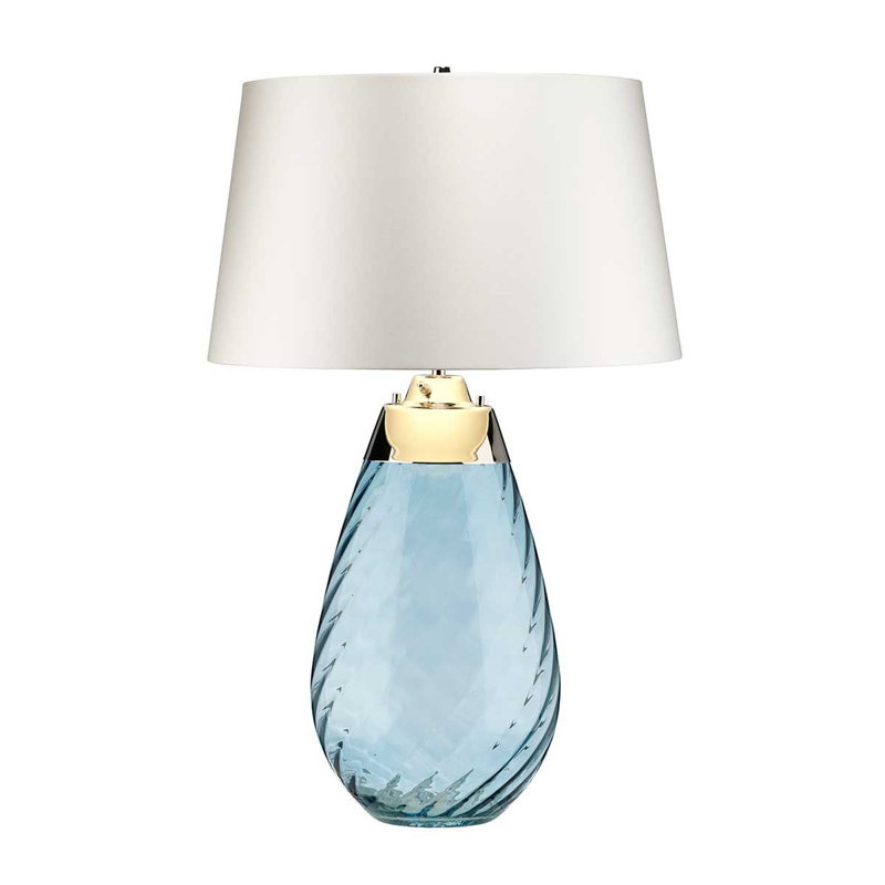Morrisdale Glass Table Lamp, White, Blue