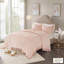 Couvre-lit double / grand en coton à motif de franges en chenille Blush