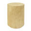 Table d'appoint cylindrique, texture semblable au bois, couleur brun antique