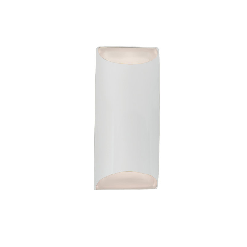 Applique murale en céramique Azem, H 13,75 po x l 7 po x P 4 po, Incandescent, Blanc lustré