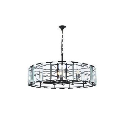 Fouke 10 - Light Dimmable Drum Chandelier
