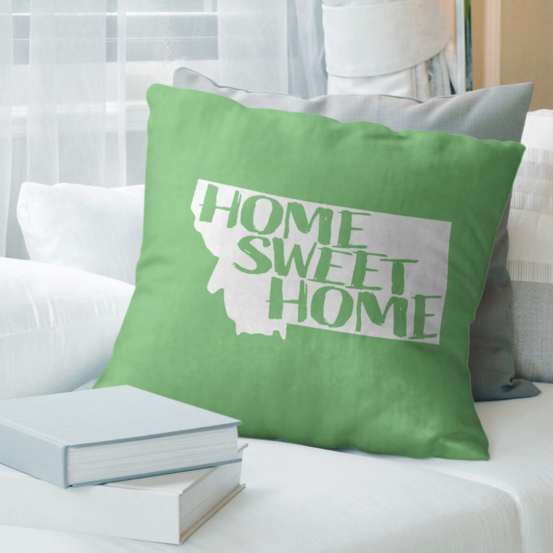 Coussin intérieur / extérieur Home Sweet, 18 po x 18 po, Montana, Vert
