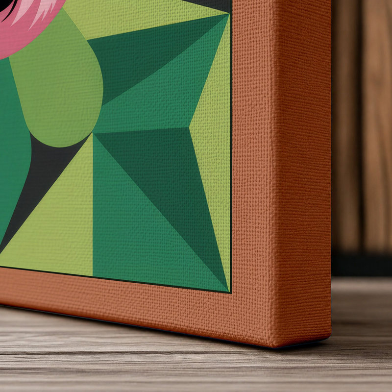 Cheerful Pig Mandala Modern - Wrapped Canvas, 30x20 - 76.2 x 50.8 cm, Terracotta Border