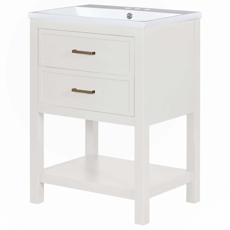 Meuble-lavabo simple 24 po avec plateau en résine Manahal