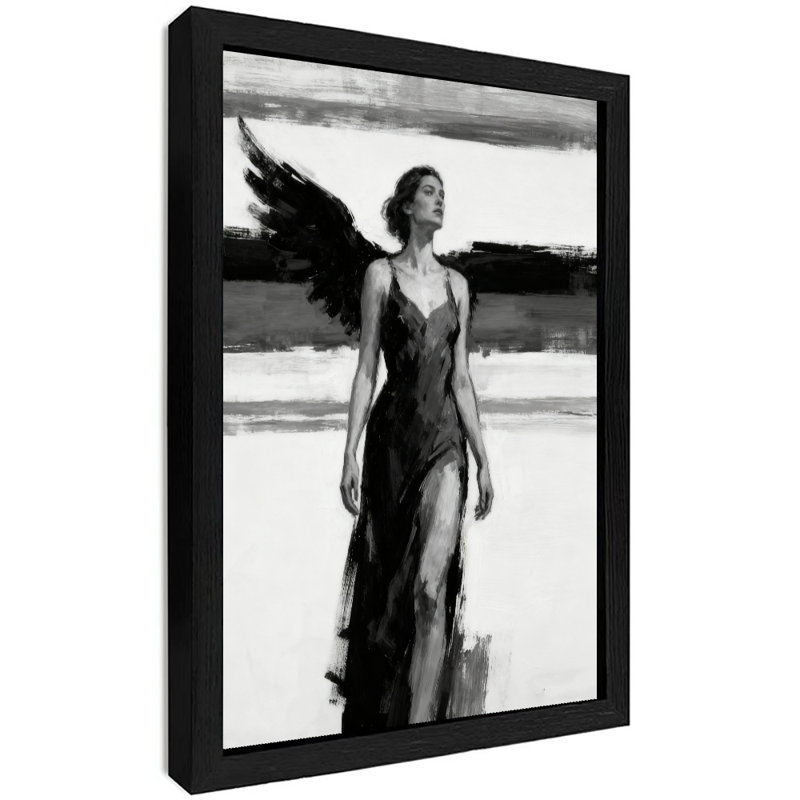 Reproduction d'art encadrée noire rétro, H 11 po x l 9 po