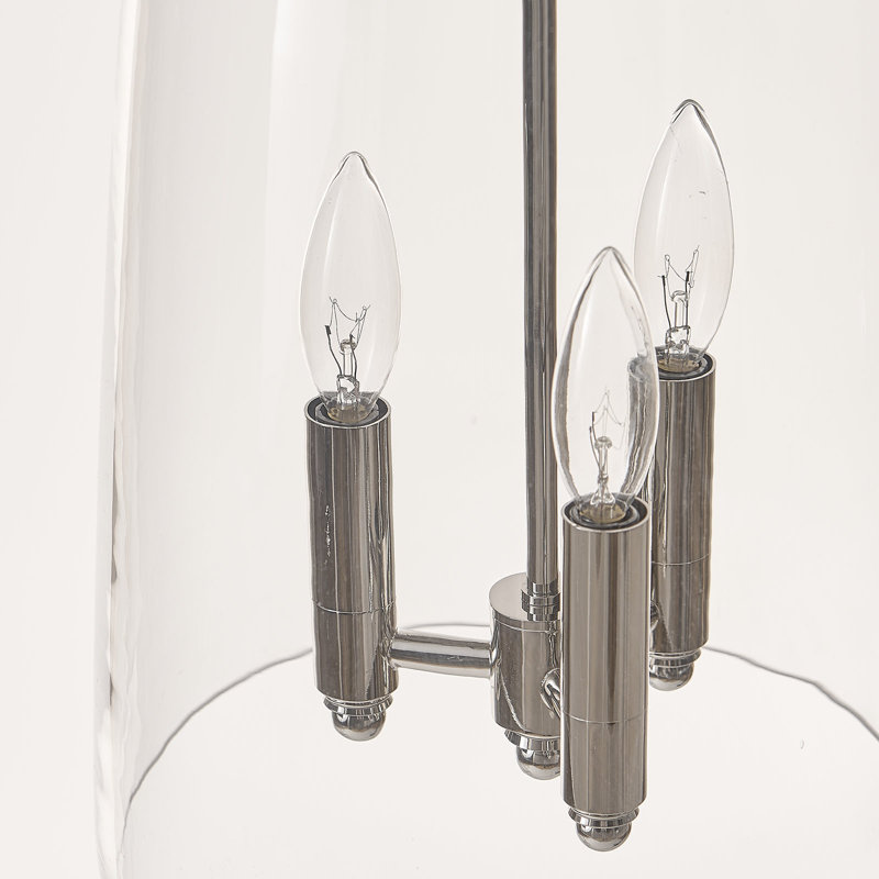 Luminaire suspendu en verre Maiden , Nickel poli