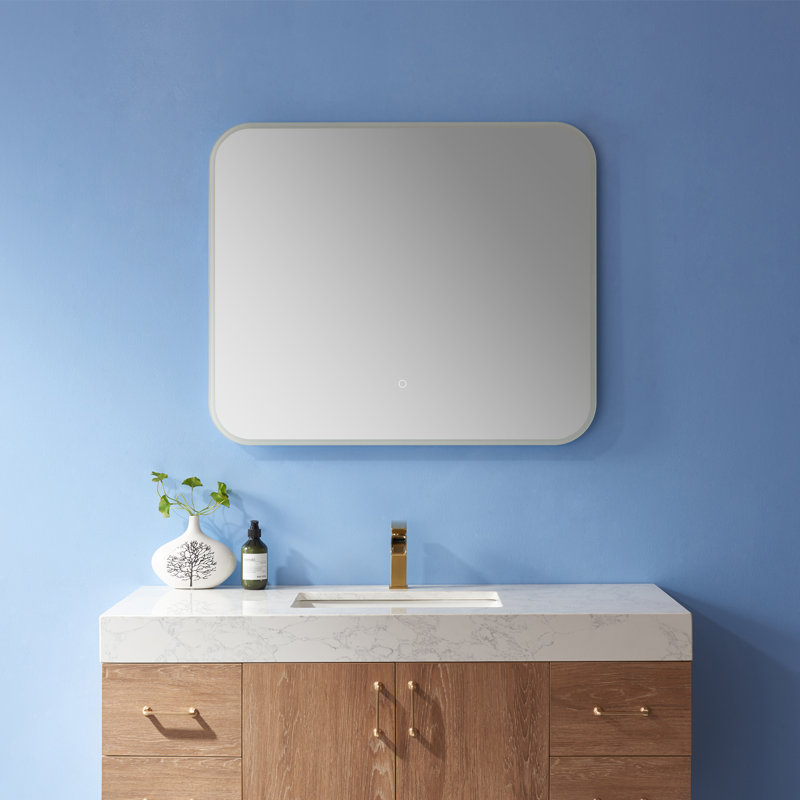 Miroir de salle de bain moderne et contemporaine Sanon, 30 po x 36 po