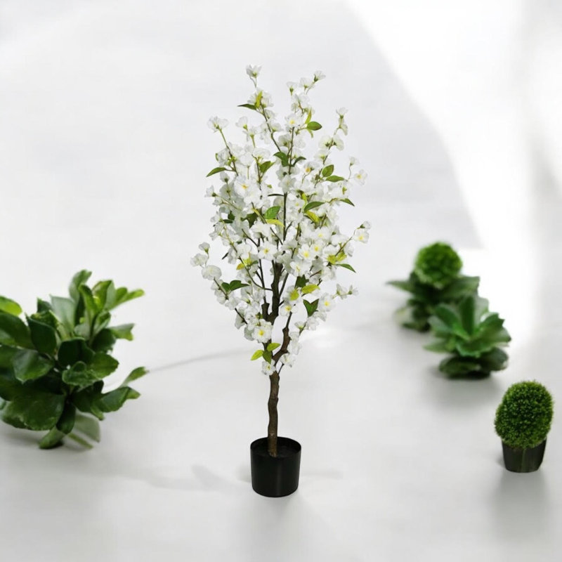 120Cm Artifcial Cherry Tree, White