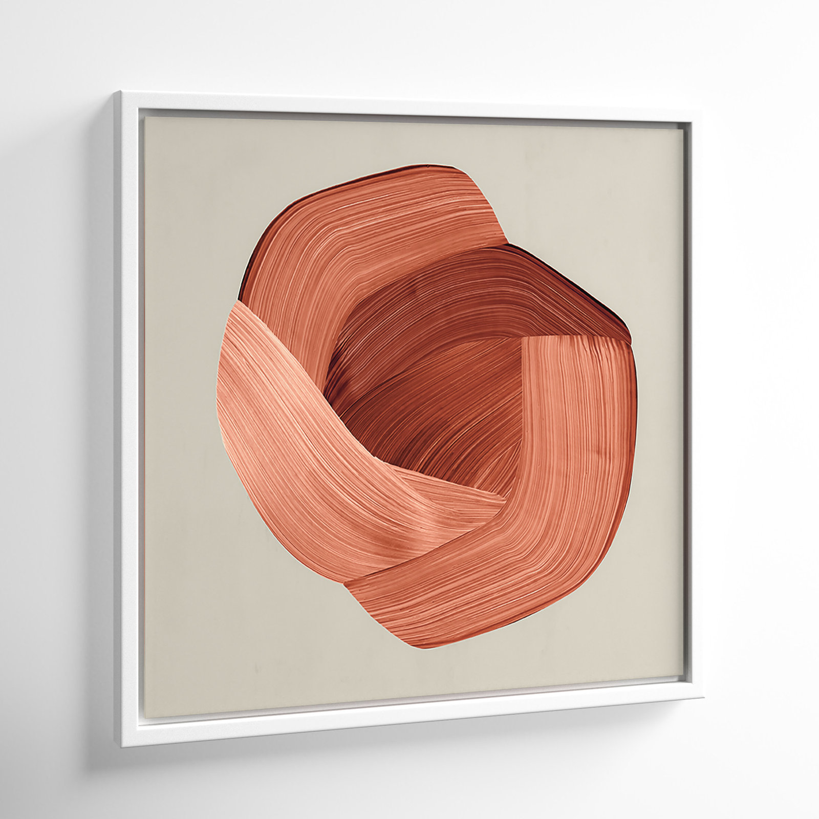 Thormond "Crema" Painting, 37.5" H x 37.5" W x 2" D, White Framed