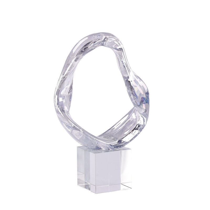Prismatic Loop Sculpture On Crystal Base, Small