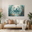 Art mural vert en métal Coastal Octopus Garden-465097048