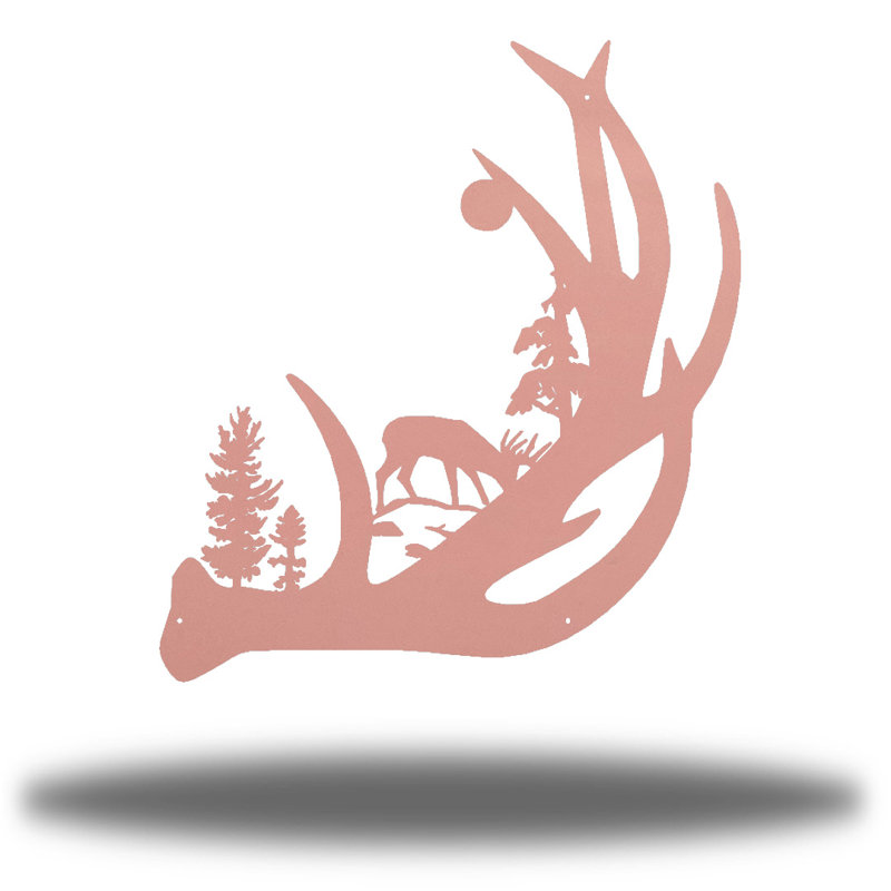 Clairvaux Steel Landscape & Nature Wall Decor, Pink, 18" H x 16.5" W x 0.06"D
