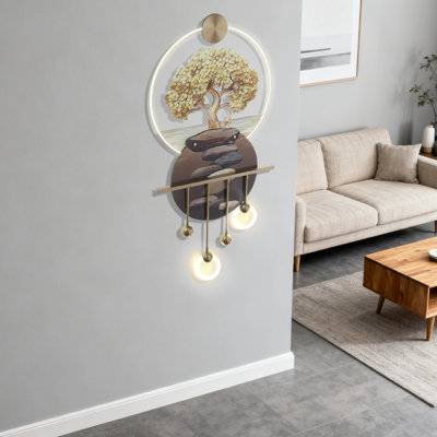Décoration murale d'art mural avec lumière DEL et télécommande pour le salon / l'entrée