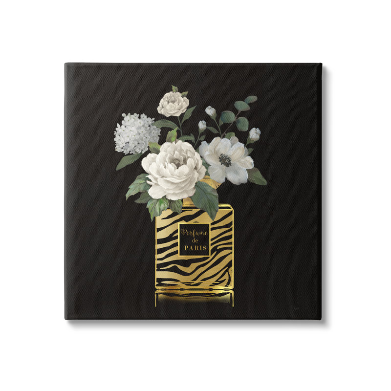 " Blooms In Patterned Bottle " by Nan, 17" H x 17" W x 1.5" D