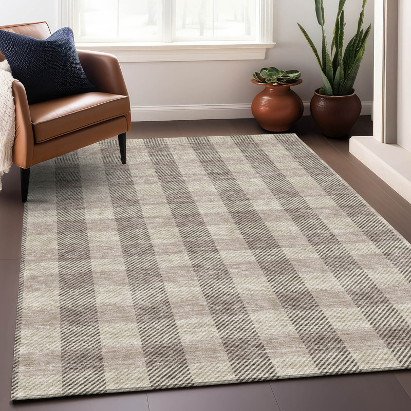 Premium Machine Washable Prisco Beige Rug, Rectangle 9' x 12'
