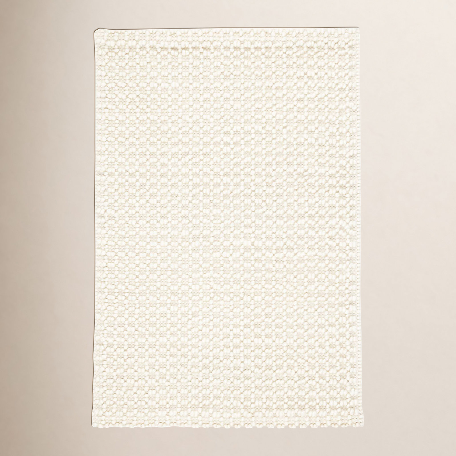 Hooper Ivory Hand-Woven Geometric Wool Rug, Runner 2'6" x 8'