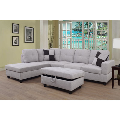 Canapé modulaire en L rembourré avec rangement de 103,5 po Crius