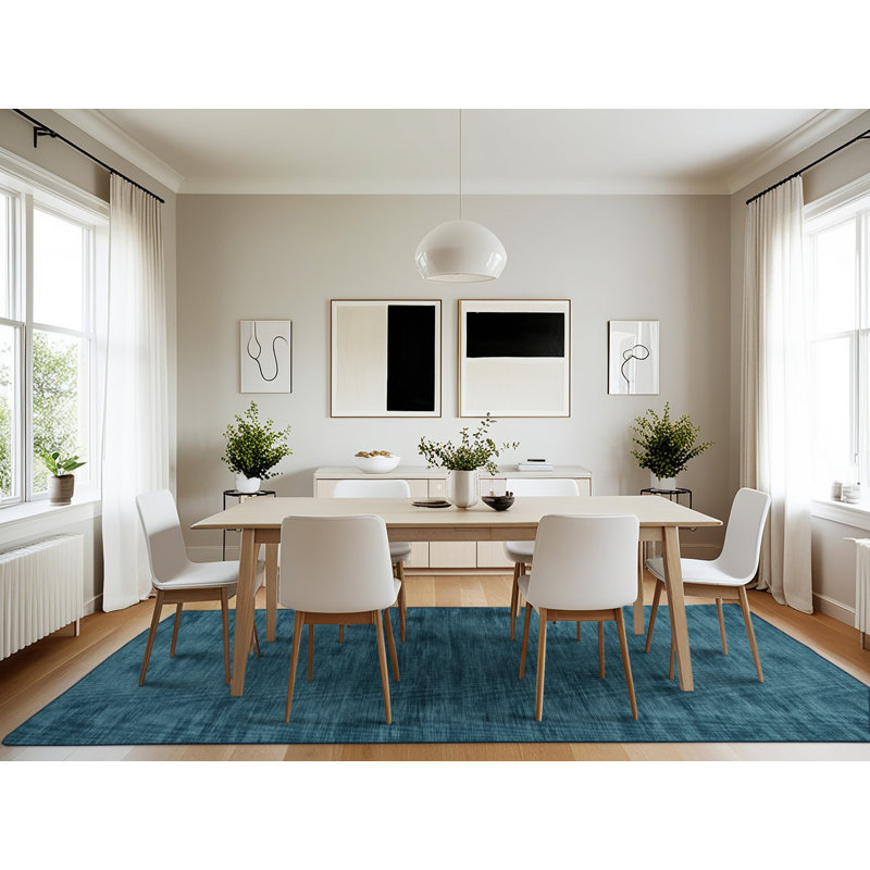 Machine Washable Solid Gray Area Rug, Rectangle 7' x 10'