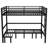 Queen over Queen Pull-Out Bunk Bed with Safety Rails, Lower Bunk Slides in Three Sections, Black-1757619519