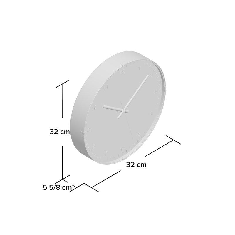 Spradley Glass Wall Clock, White