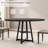 47.2" Round Dining Table for 4‑6, Industrial Kitchen Table with Metal Pedestal Base & Storage Shelf-973922977