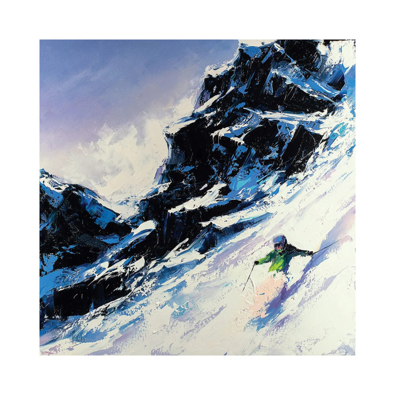 Fast Skier by Bozhena Fuchs - Wrapped Canvas Print, 45.72 cm H x 45.72 cm W x 1.91 cm D