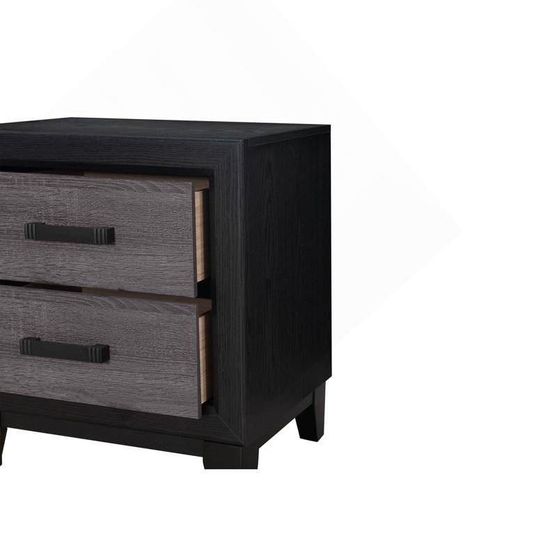 Table de chevet moderne grise et noire au design épuré