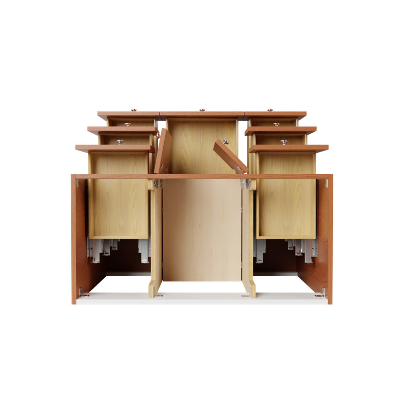 Ultraline 42 in. W x 21 in. D x 34.5 in. H Bath Vanity Cabinet without Top in Medium Alder, Medium Alder