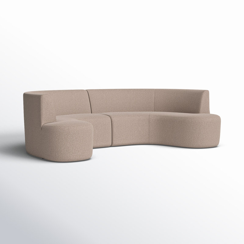 Sanda 105.5" Wide Sofa & Chaise, Kerbey Ivory Polyester Blend, Symmetrical
