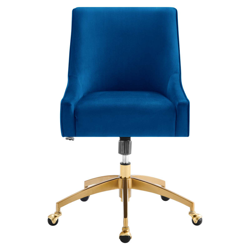 Modway Discern Performance Velvet Office Chair, Navy