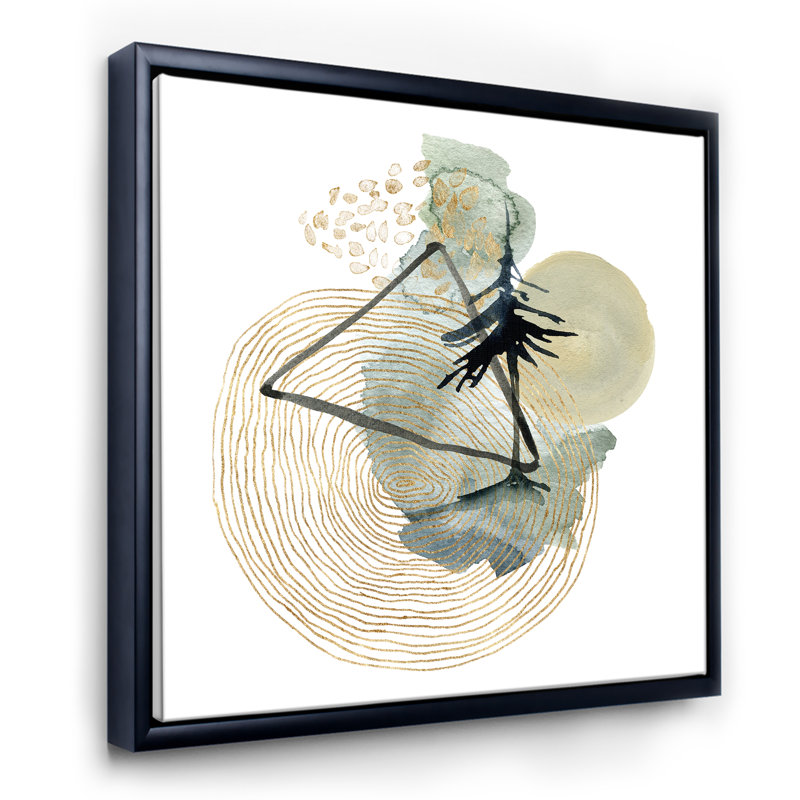 Paysage abstrait de montagnes lune et arbre - Décoration murale abstraite en toile, H 30 po x l 30 po x P 1 po
