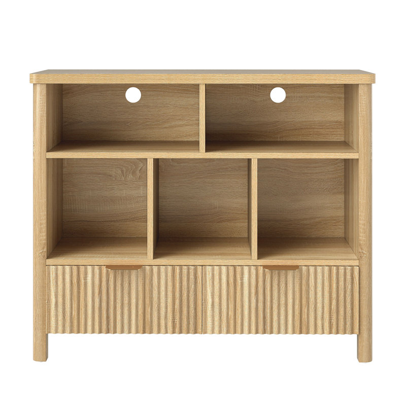  31.8" H X 39" W Cube Bookcase With Open Bookshelf Drawers & LED Lights