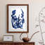 Indigo brossé Blooms II encadré mat - prêt à accrocher-2130635285-2130635286