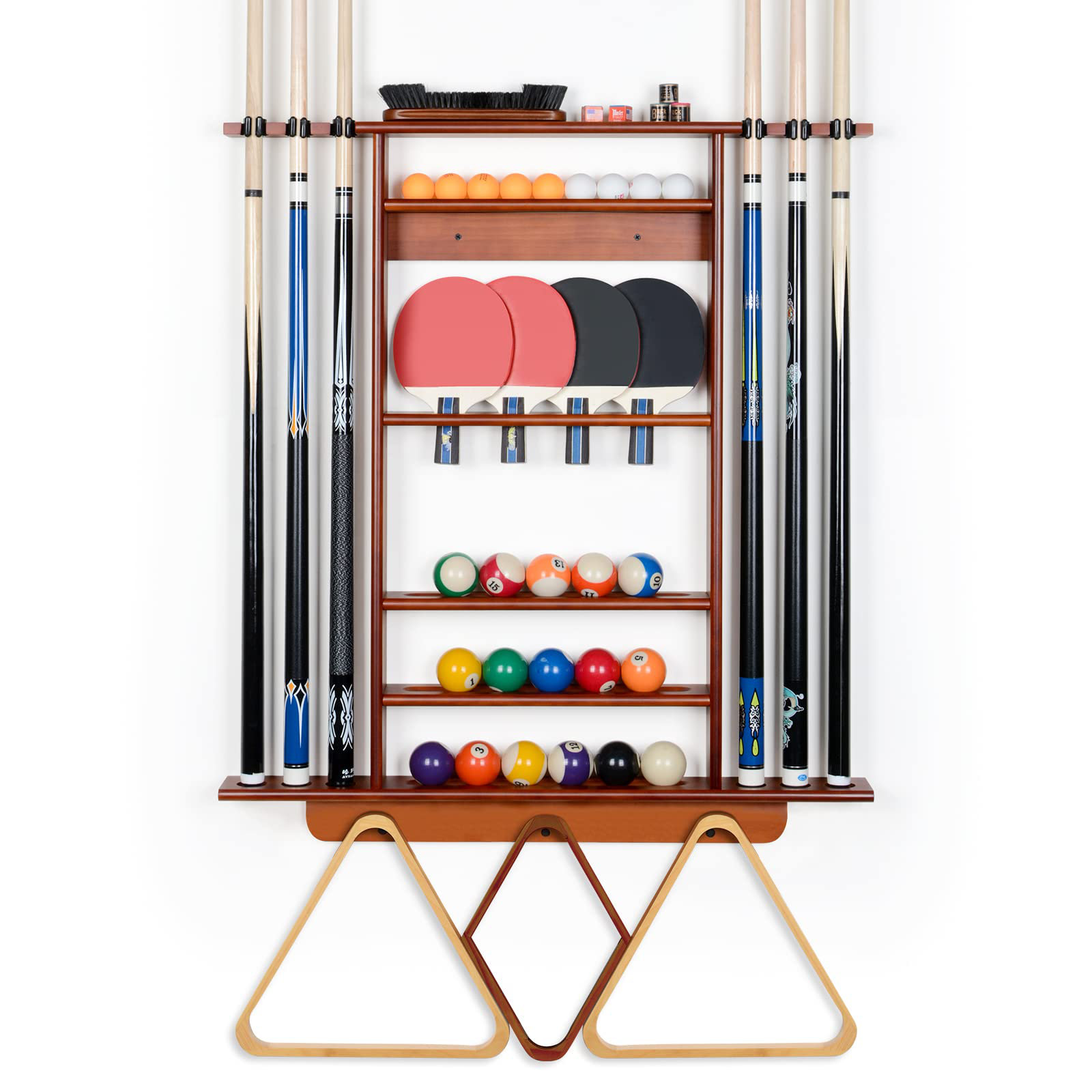 KOVOME Solid Wood Pool Cue Rack Wayfair