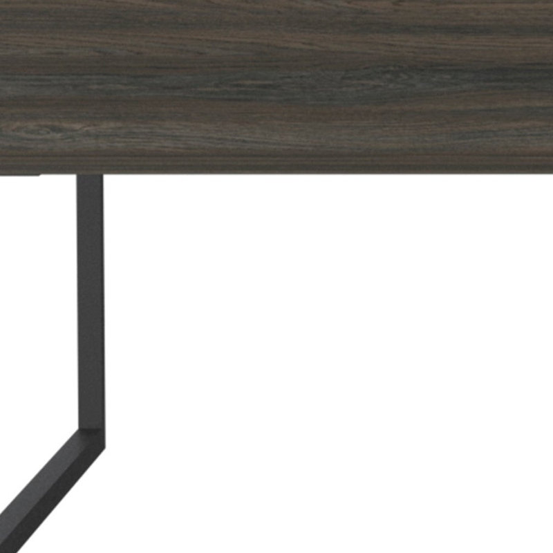 Table basse à plateau relevable de 41 po en bois et métal espresso et noir