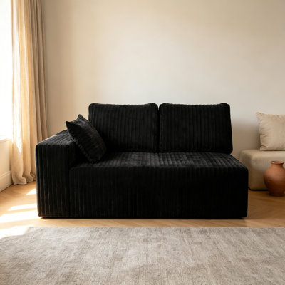 Floor Lazy Left Arm 2-Seater, Corduroy Flannel, High Resilience Foam