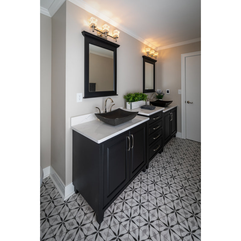 Eden Bath Zen 14.75'' Honed Black Stone Rectangular Bathroom Sink