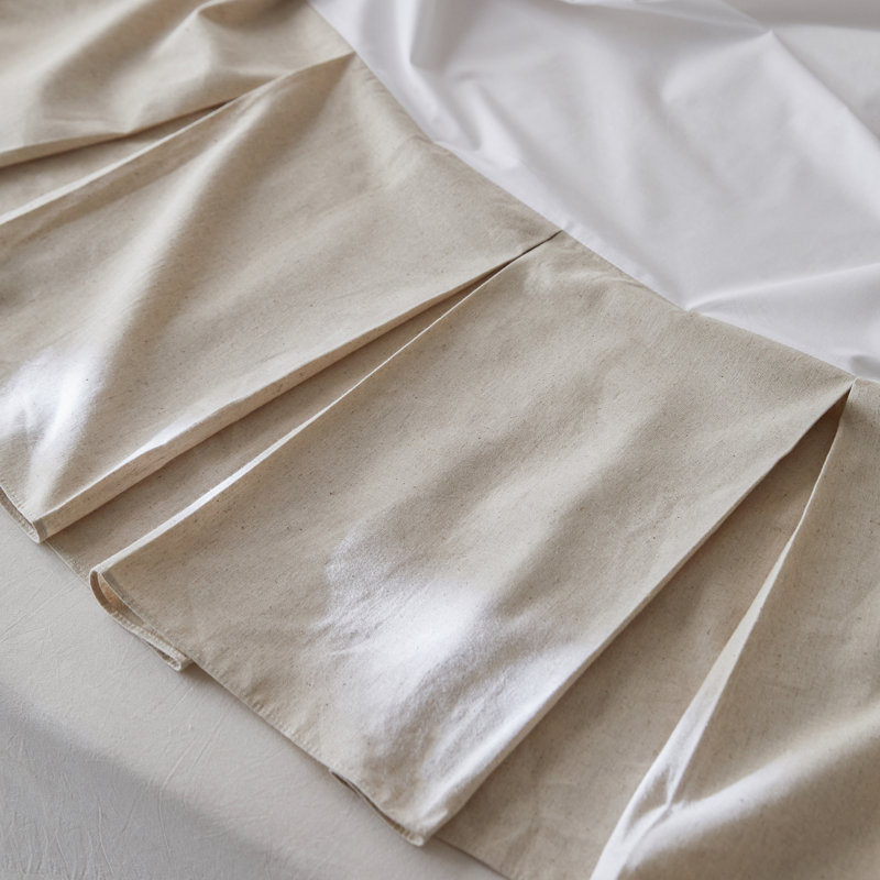 Jupe de lit plissée en lin français, Très grand lit, Linen, 18