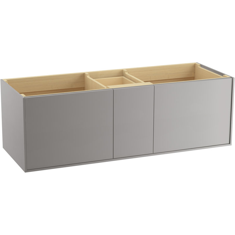 Jute 60" Vanity With Quartz Countertop, Sink And Hardware Included, Mohair Gray