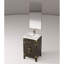 Meuble-lavabo simple en chêne brun avec comptoir et robinet en acrylique - Éléments de salle de bain modernes et essentiels de luxe pour le comptoir