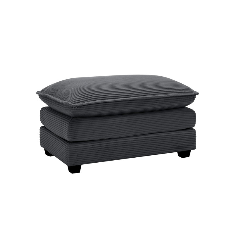 Footstool In Grey Corduroy, Matches Different Decor Styles For Sofas Corduroy , Ideal Relaxing On Sofas, With Double-Layered Cushions
