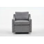 Fauteuil d'appoint pivotant à 360 ° en tissu avec un coussin décoratif, des accoudoirs et un dossier haut pour un salon confortable-1199140031