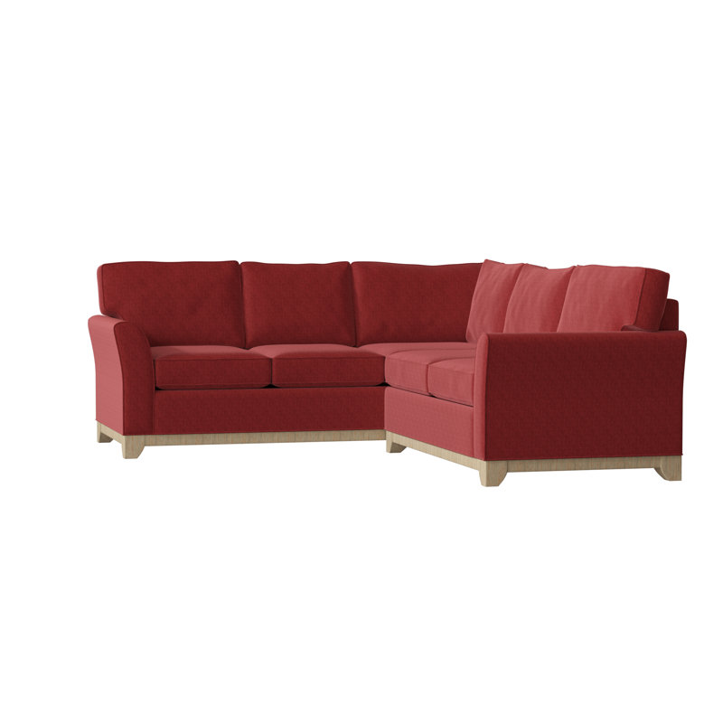 Canapé modulaire en coton de 108 po de largeur Bevins, Accoudoir à droite (vu de face), Rubis Key, Noyer