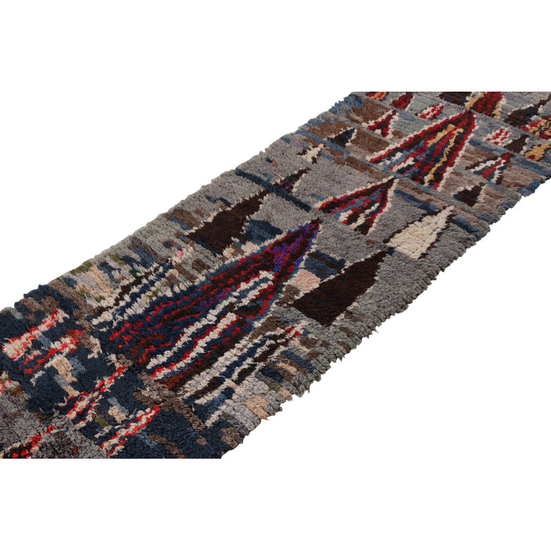 Moroccan One-of-a-Kind Hand Knotted Area Rug, Rectangle 5'6" x 9'4"