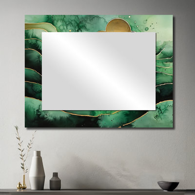 Émeraude, jeu optique de labyrinthe - Art mural miroir abstrait - imprimé sur métal
