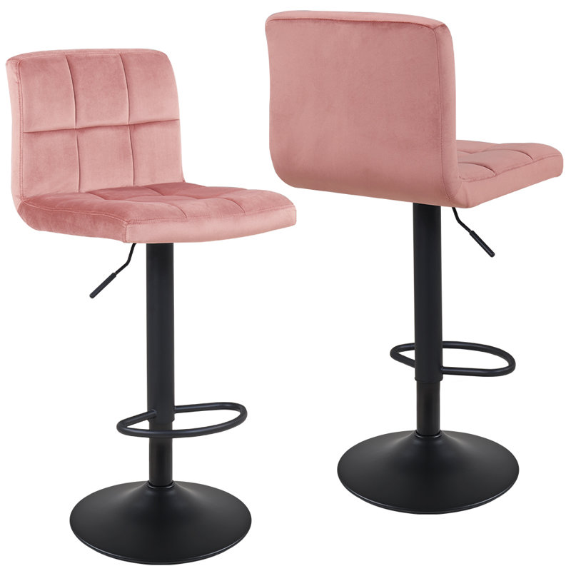 Annease Adjustable Height Bar Stool, Pink