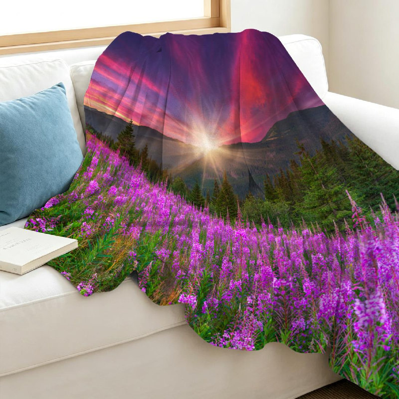 Machine Printed Throw Blanket, Throw 40" x 50"